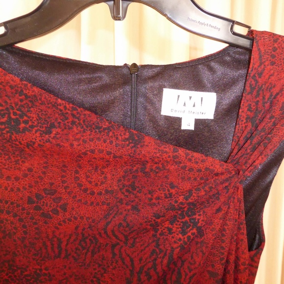 SOLD!!! David Meister Black and red dress sz 4 - Picture 6 of 6